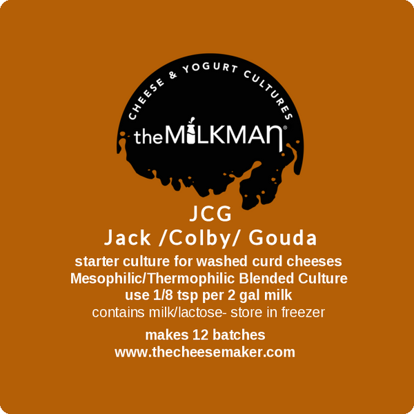 theMilkman®  JCG (Jack,  Colby , Gouda) culture for washed curd cheeses