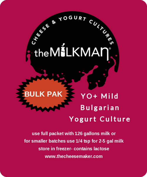5 PACKS ;   theMilkman®  YO+ MILD Bulgarian Yogurt Culture   BULK PACKET 126 Gallon