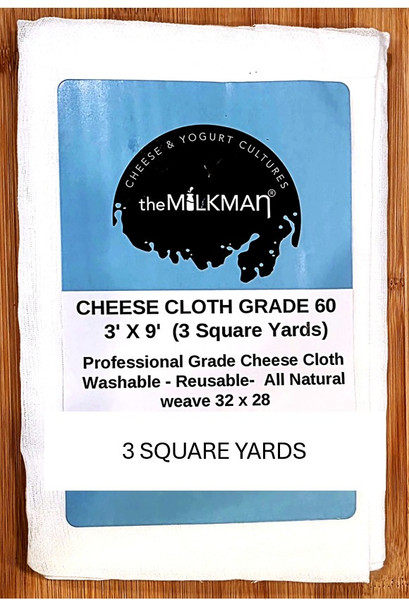 HIGH QUALITY CHEESE CLOTH;   1 EACH   3 YARD PACKET   #60  
Reusable Cheese Making Cloth