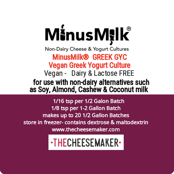 MinusMilk®  GYC  Vegan Greek Yogurt  Culture 