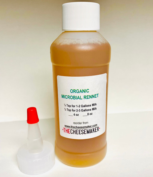 Organic Microbial Rennet  available from 4 oz up to 1 Gallon