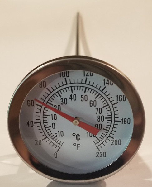 Stainless Steel Thermometer- 12" Long Stem with Clip