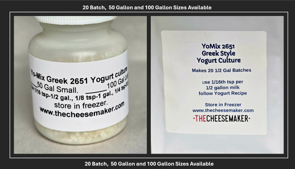 YoMix 2651 Greek Style Yogurt Culture/Recipe