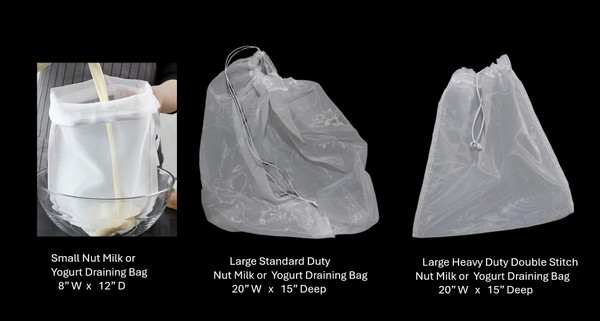 YOGURT & NUT MILK DRAINING BAGS  3 STYLES