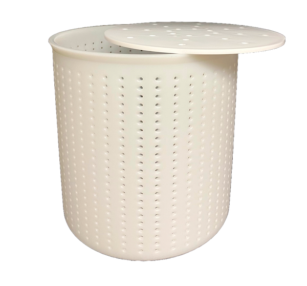 Large ( 4 Gallon) Soft Cheese Perforated Basket Mould - follower is optional