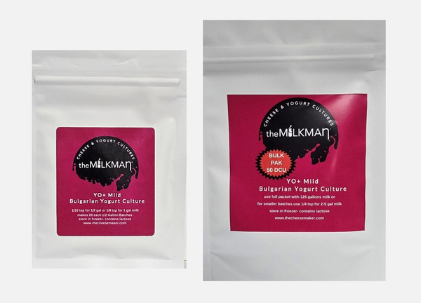 theMilkman®  YO+ MILD Bulgarian Yogurt Culture   20 Batch  or 50 Gallon Value Sizes