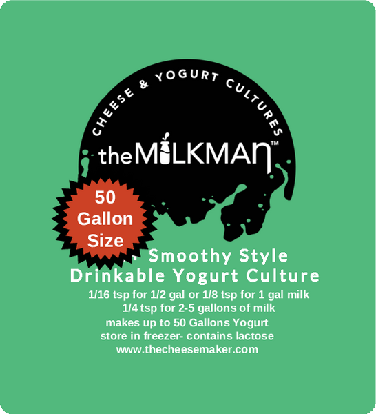 theMilkman™  SMOOTHY STYLE  Yogurt Culture   Large 50 Gallon  Value Size