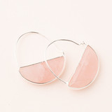 ROSE QUARTZ PRISM HOOPS