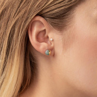 GOLD DIPPED TURQUOISE STUD