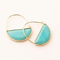 GOLD TURQUOISE PRISM HOOPS