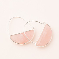 ROSE QUARTZ PRISM HOOPS