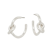 SILVER KNOT HOOPS