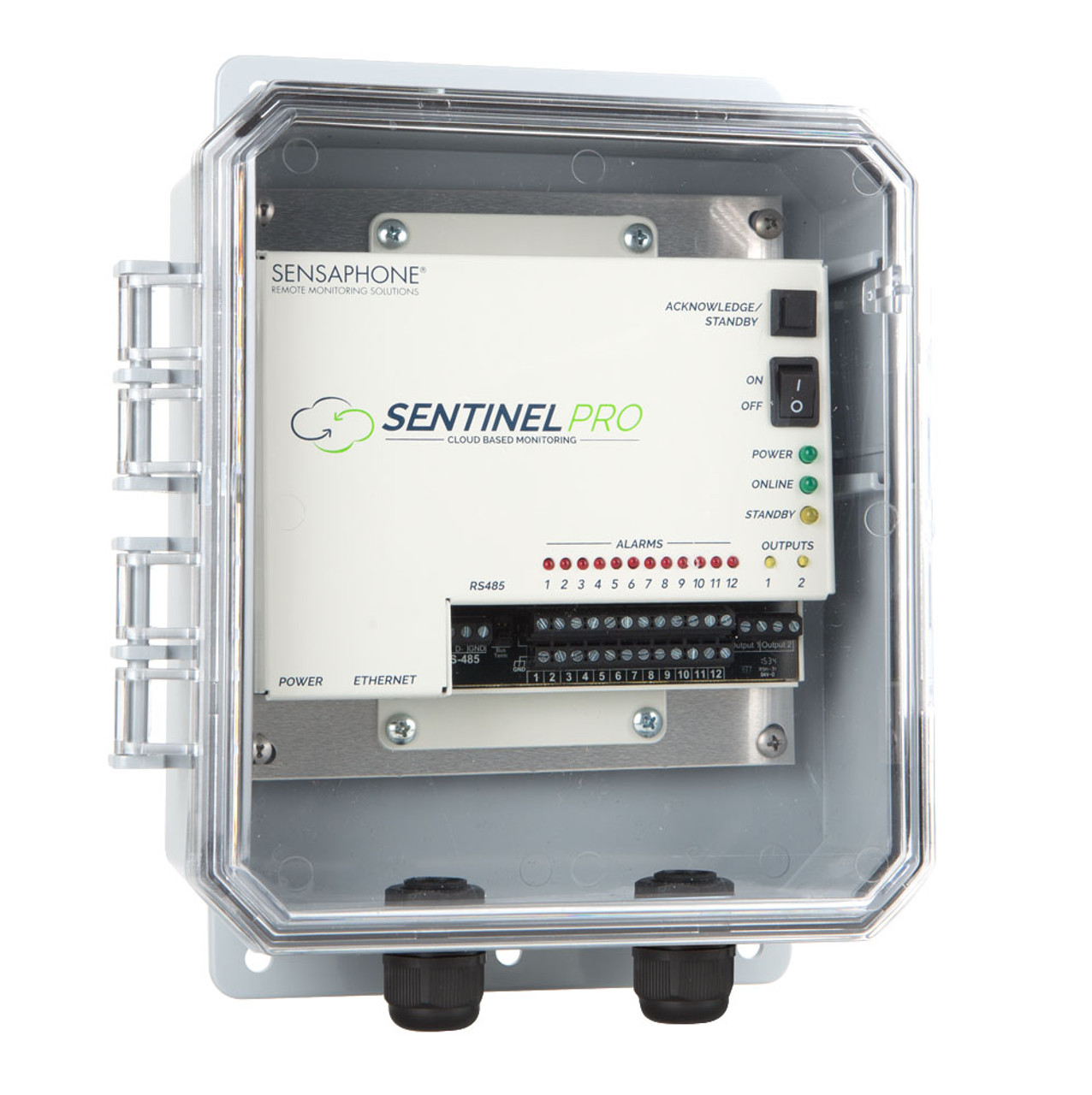 Sensaphone Sentinel Pro Monitoring System in NEMA 4X Enclosure with Clear Door