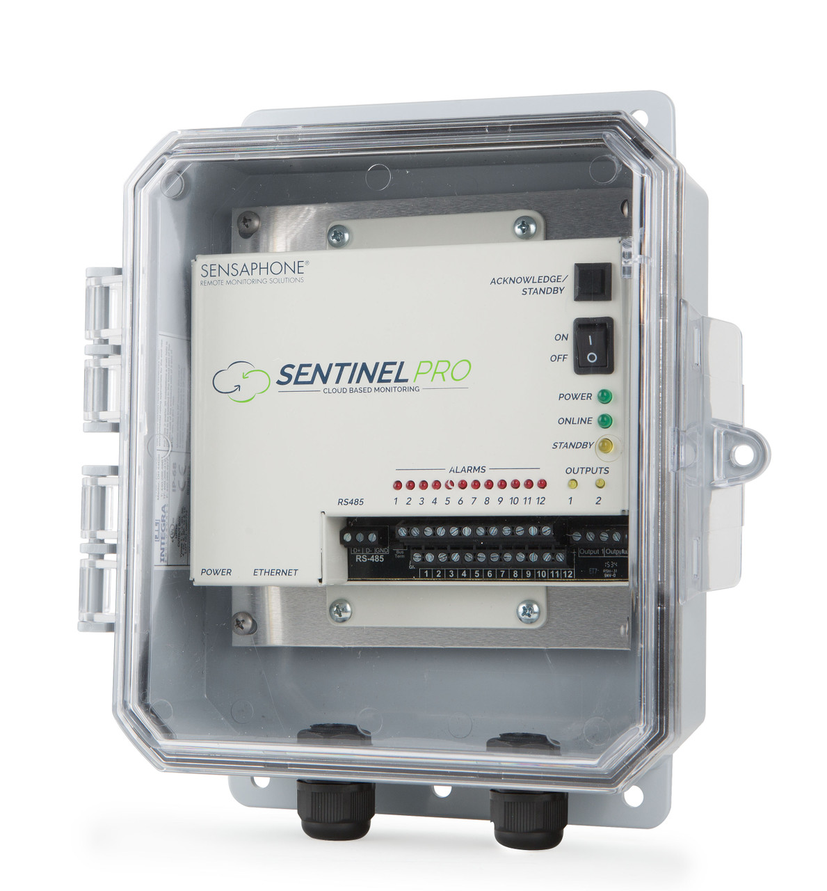Sensaphone Sentinel Pro Monitoring System in NEMA 4X Enclosure with Clear Door