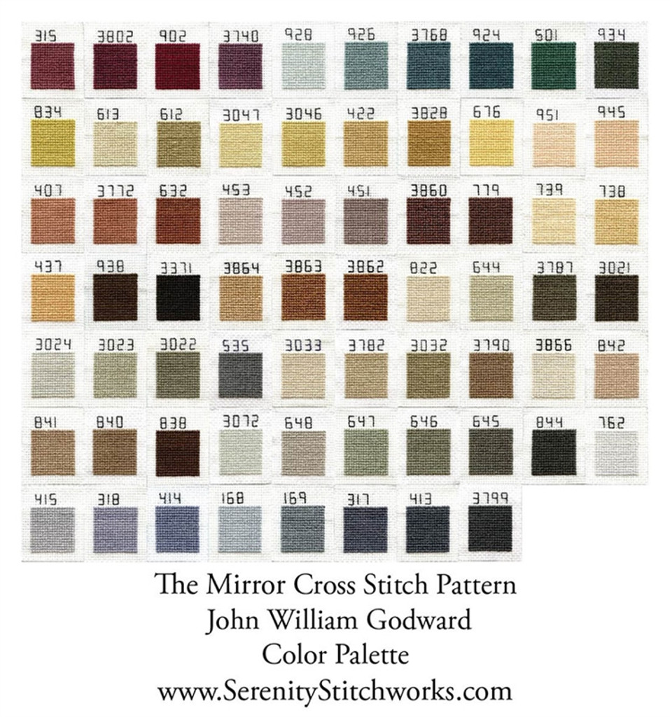 The Mirror Cross Stitch Pattern - John William Godward