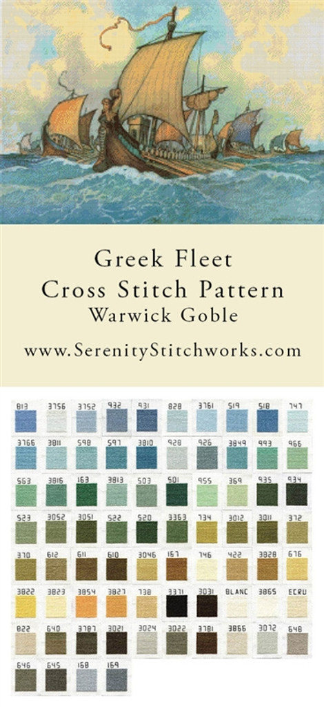 Greek Fleet Cross Stitch Pattern - Warwick Goble