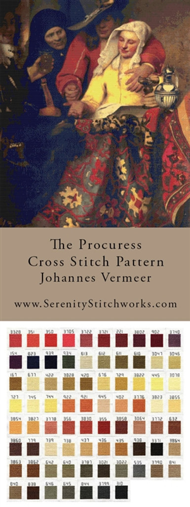 The Procuress Cross Stitch Pattern - Johannes Vermeer