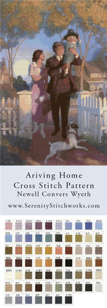 Arriving Home Cross Stitch Pattern - Newell Convers Wyeth
