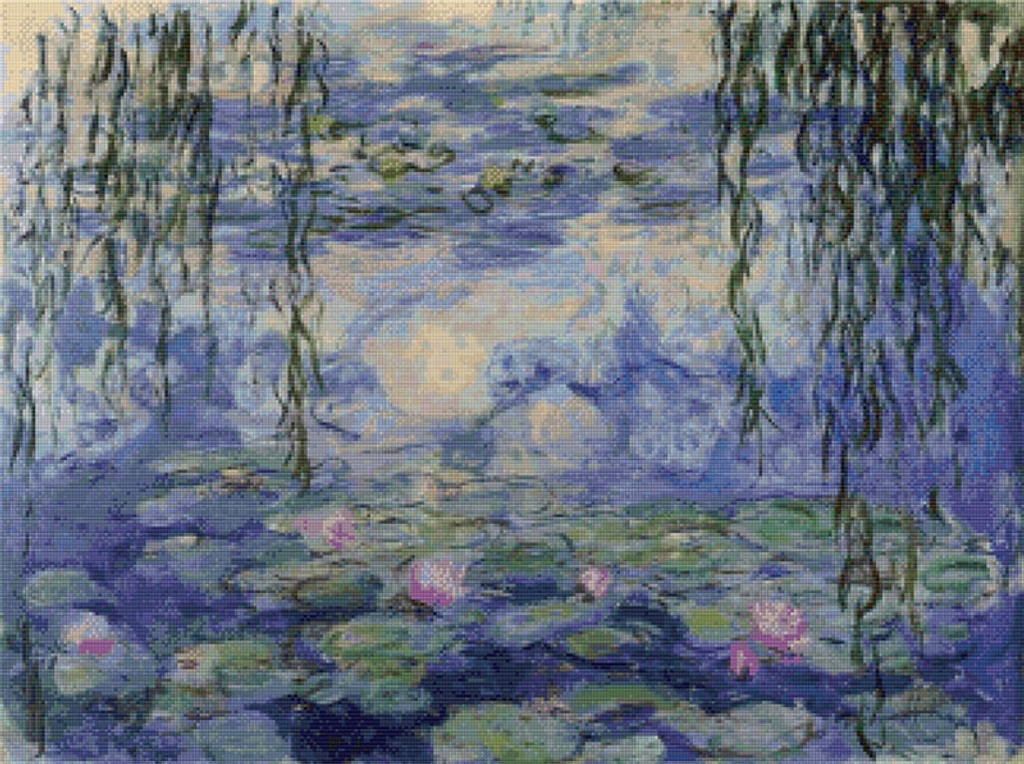 Water-Lilies Cross Stitch Chart - Claude Monet