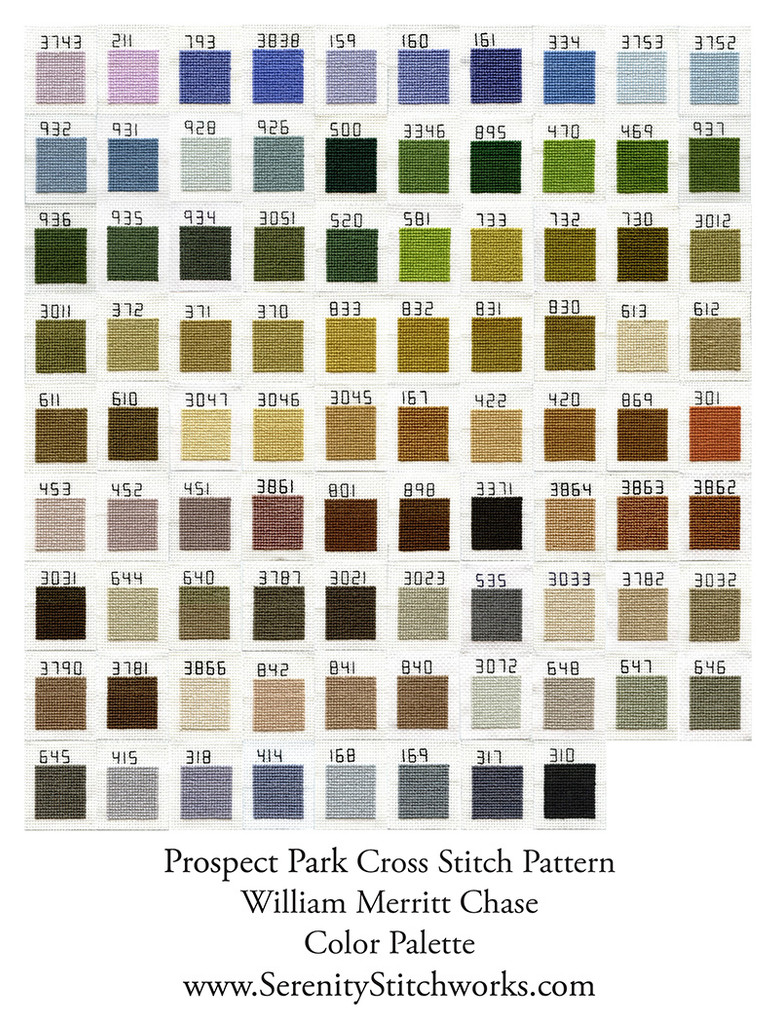 Prospect Park Cross Stitch Pattern - William Merritt Chase