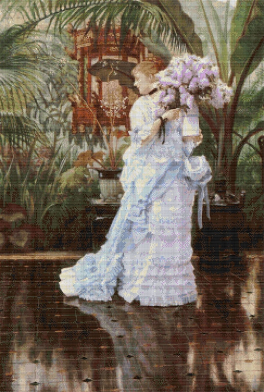 The Bunch of Lilacs (James Tissot) - Cross Stitch Chart