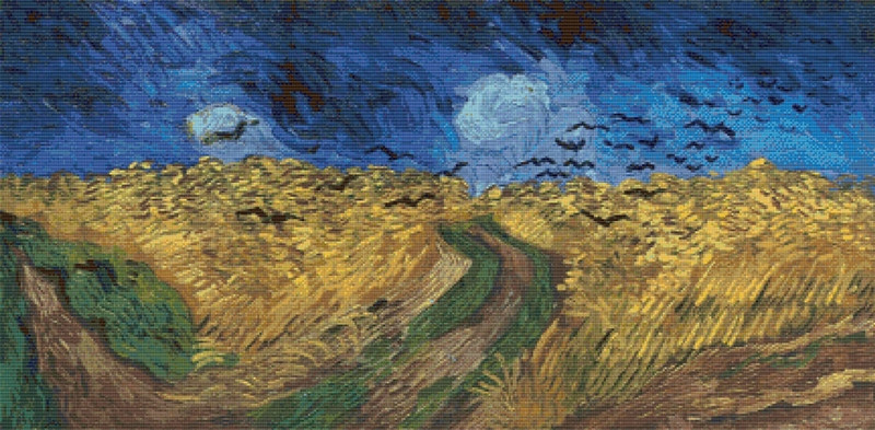 Wheatfield with Crows Cross Stitch Pattern | Vincent van Gogh