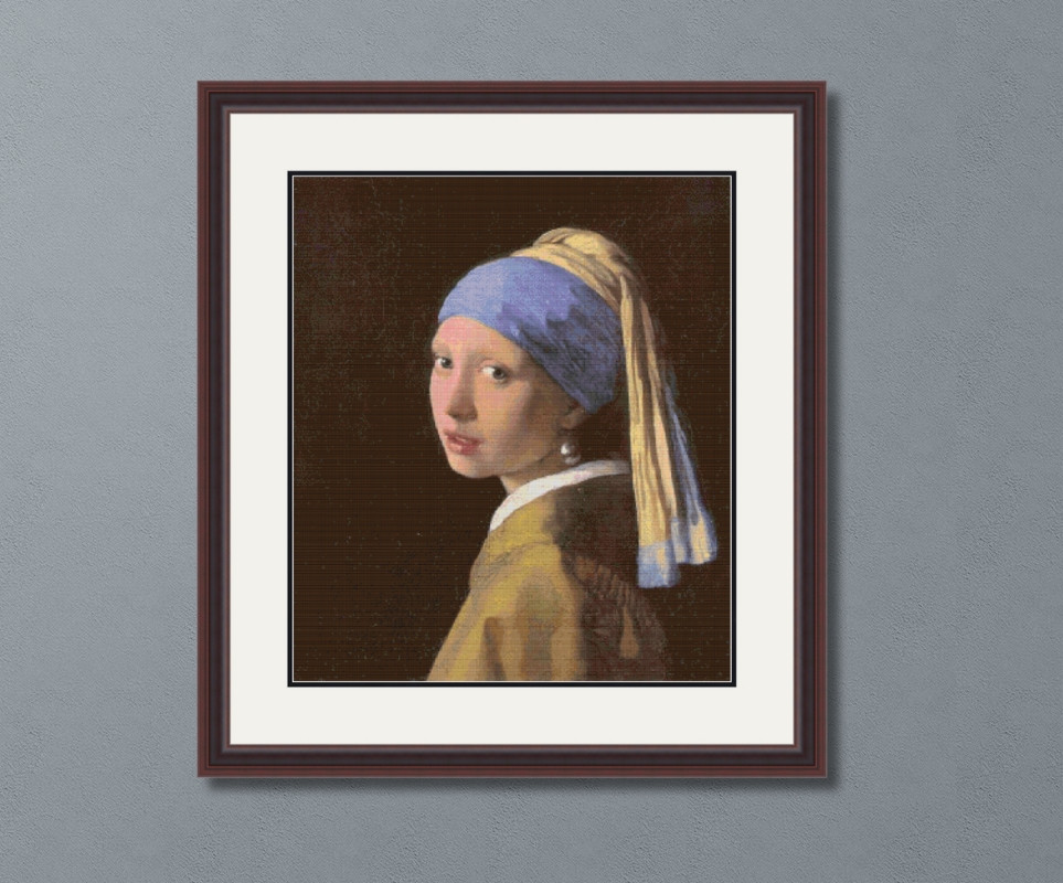 Girl with a Pearl Earring Cross Stitch Pattern | Dutch Mona Lisa