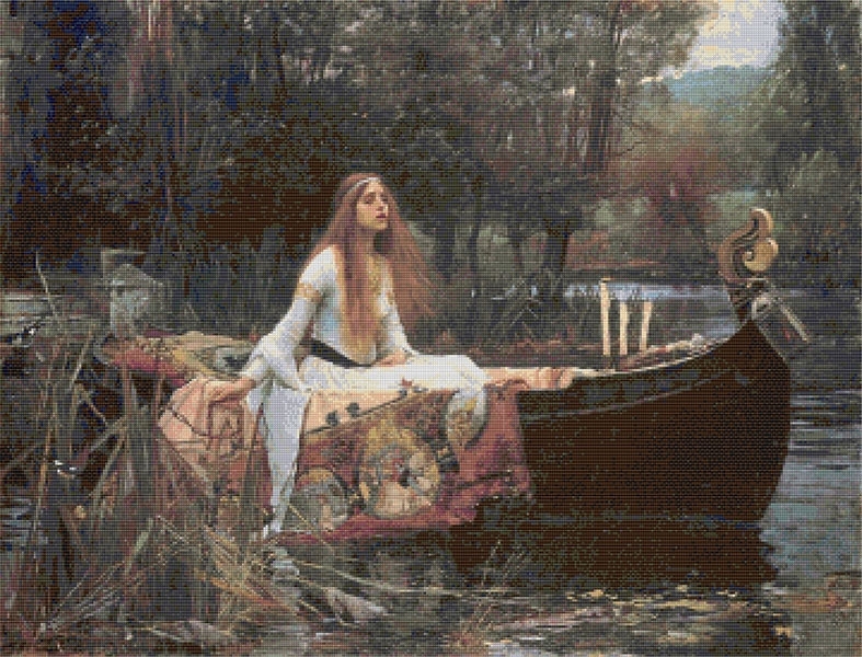 The Lady of Shalott Cross Stitch Pattern - John William Waterhouse