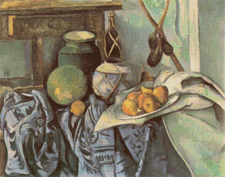 Still Life with a Ginger Jar and Eggplants Cross Stitch Pattern