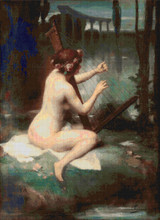 The Harp Player Cross Stitch Pattern - Henri Adrien Tanoux