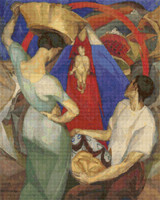 The Adoration of the Virgin Cross Stitch Pattern - Diego Rivera