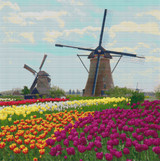 Two Dutch Windmills Cross Stitch Pattern