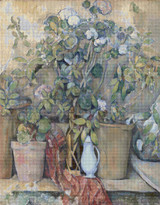Terracotta Pots & Flowers Cross Stitch Pattern - Paul Cezanne