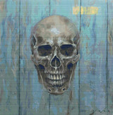 Skull in Teal Cross Stitch Pattner - Yoko Loftis