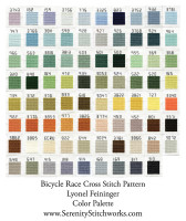 Bicycle Race Cross Stitch Pattern - Lyonel Feininger