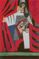 Punchinello with Guitar Cross Stitch Pattern - Pablo Picasso