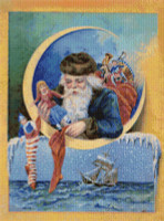 Santa Hanging Stockings Cross Stitch Pattern