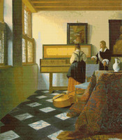 The Music Lesson Cross Stitch Chart - Johannes Vermeer