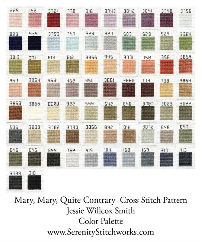 Mary, Mary, Quite Contrary Cross Stitch Chart - Jessie Willcox Smith ...