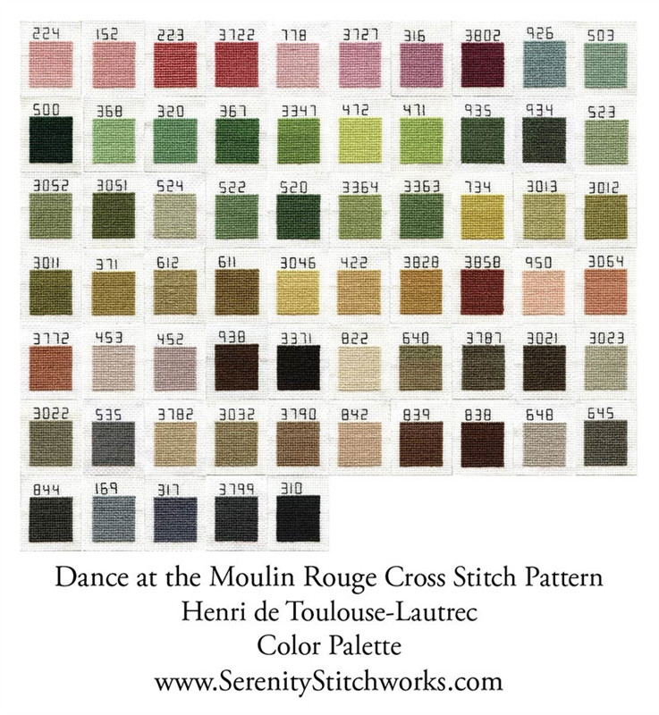 Dance at the Moulin Rouge Cross Stitch Pattern | Henri de Toulouse ...