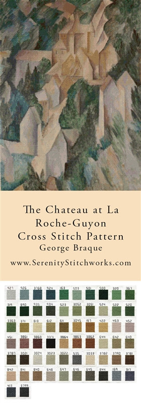 The Chateau at La RocheGuyon Cross Stitch Pattern Braque
