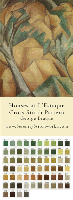 Houses at L'Estaque Cross Stitch Pattern Braque