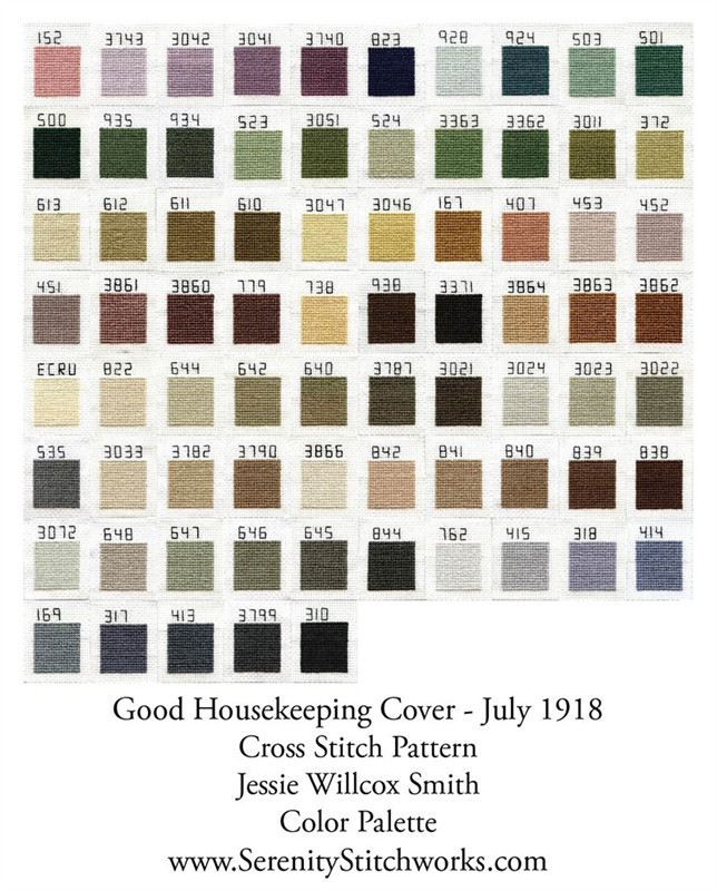 Good Housekeeping Cover July 1918 Cross Stitch Pattern Jessie Willcox