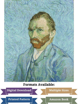 Vincent van Gogh Self Portrait Cross Stitch Pattern - Vincent van Gogh