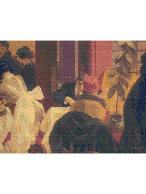 New York Restaurant Cross Stitch Pattern - Edward Hopper