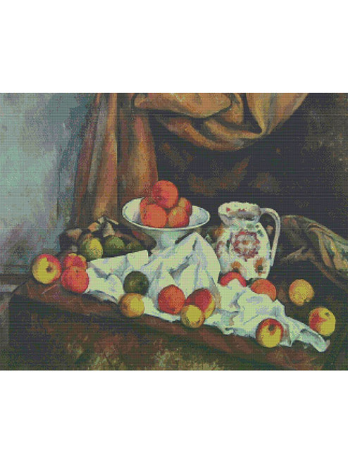 Compotier, Pitcher and Fruit Cross Stitch Chart - Paul Cézanne