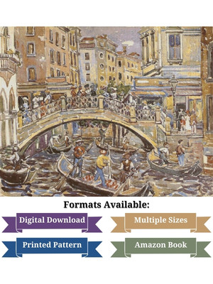 Canal Cross Stitch Pattern - Maurice Prendergast