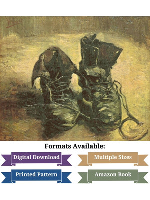 A Pair of Shoes Cross Stitch Pattern - Vincent van Gogh