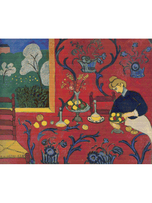 Harmony in Red Cross Stitch Pattern - Henri Matisse