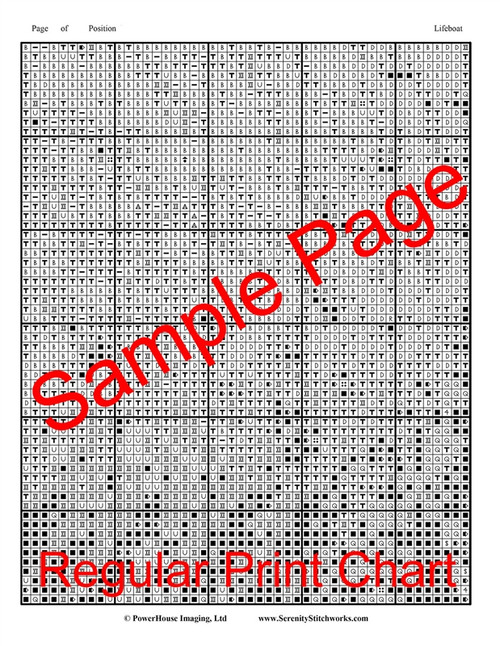 Lifeboat Cross Stitch Pattern - Eric Ravilious - Modern art